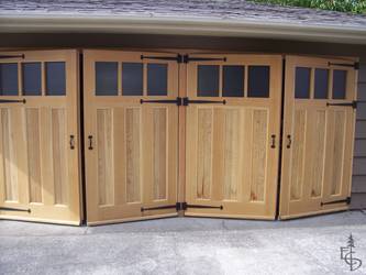 Carriage doors swing out to leave interior space clear and inviting.
