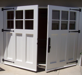 Carriage doors turn garage into play room.